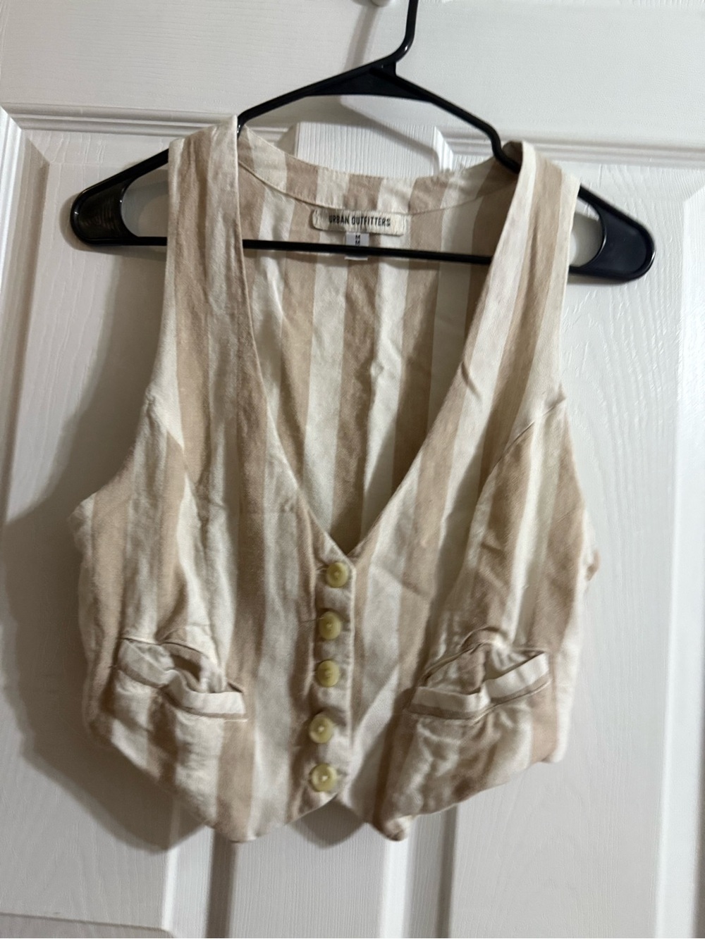 Urban Outfitters Cream and Tan Vest Size M